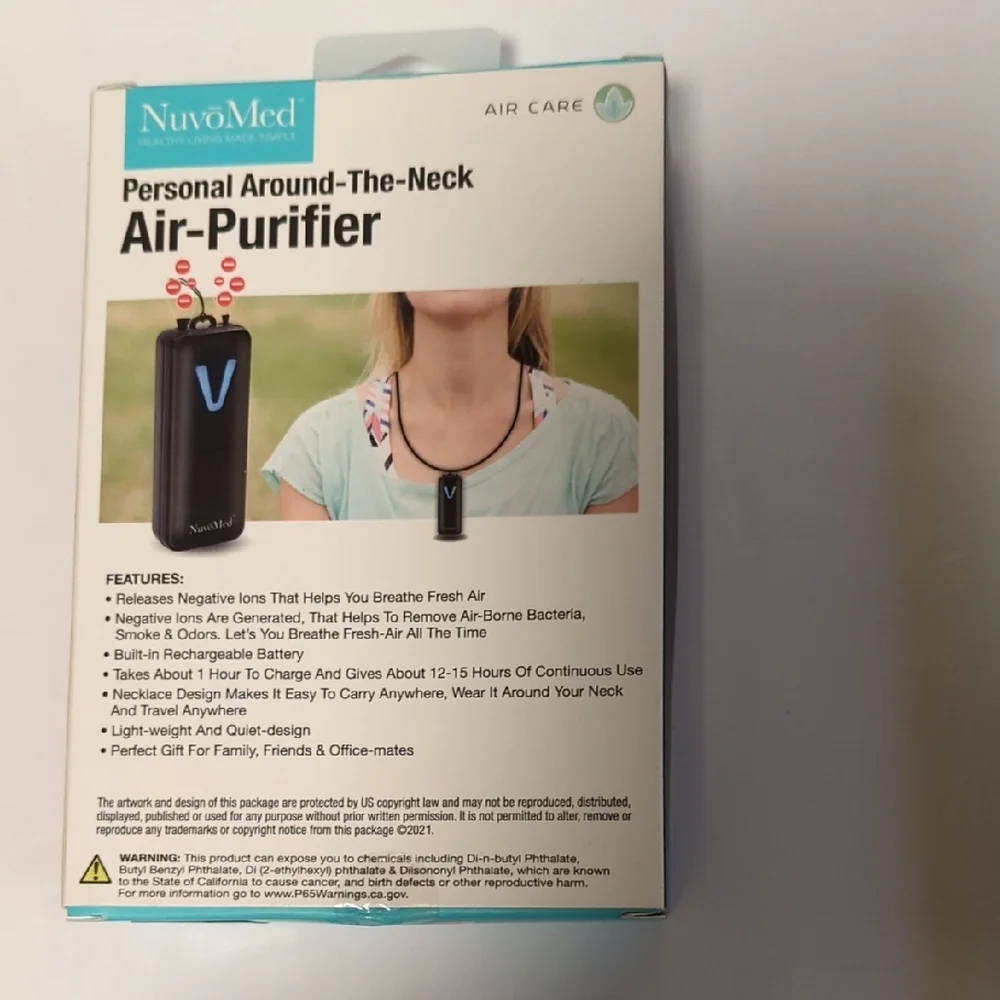 NuvoMed Personal Air-Purifier, New In Box